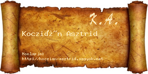 Koczián Asztrid névjegykártya